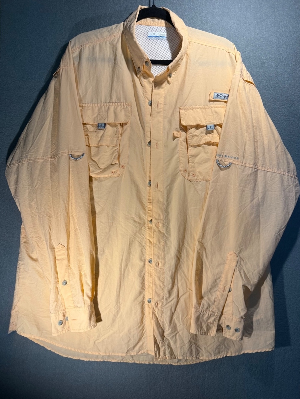 Columbia Sportswear Long Sleeve Fishing Shirt Peach Large